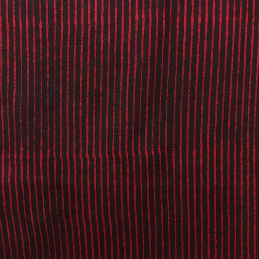 Dabu Red Line Motif Hand Block Printed Fabric
