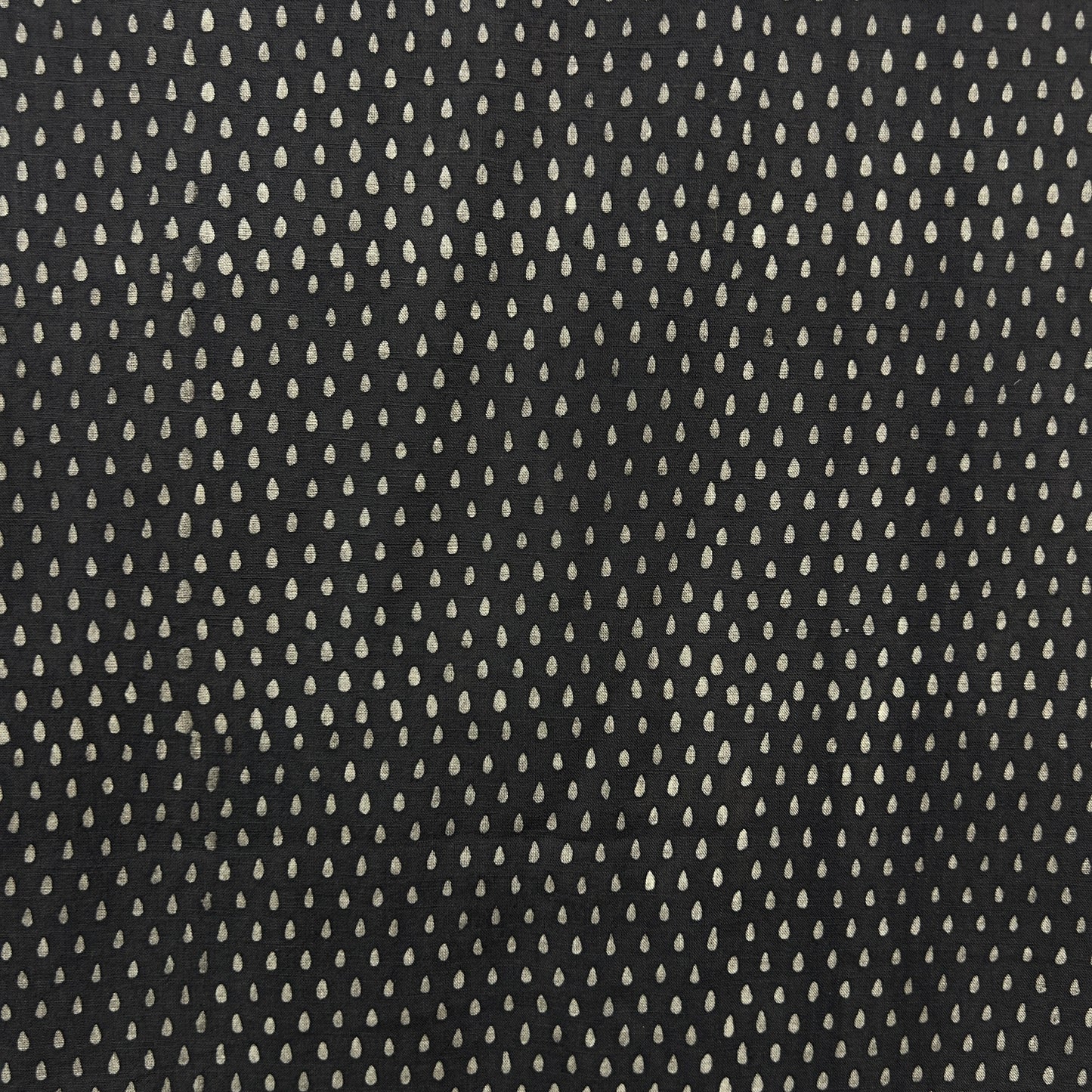 Dabu Brown Rain Drop Slub Cotton Hand Block Printed Fabric