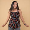 Ajrakh Black Hand Block Printed Spagetti Top