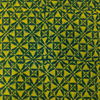 Dabu Green Geometric Hand Block Printed Fabric