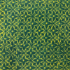 Dabu Green Slub Cotton  Floral Hand Block Printed Fabric