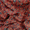Ajrakh Red Floral Hand Block Printed Fabric