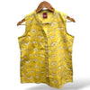 Yellow Dabu Slub Cotton Floral Tunic