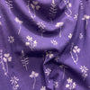 Dabu Purple Slub Cotton  Floral Hand Block Printed Fabric