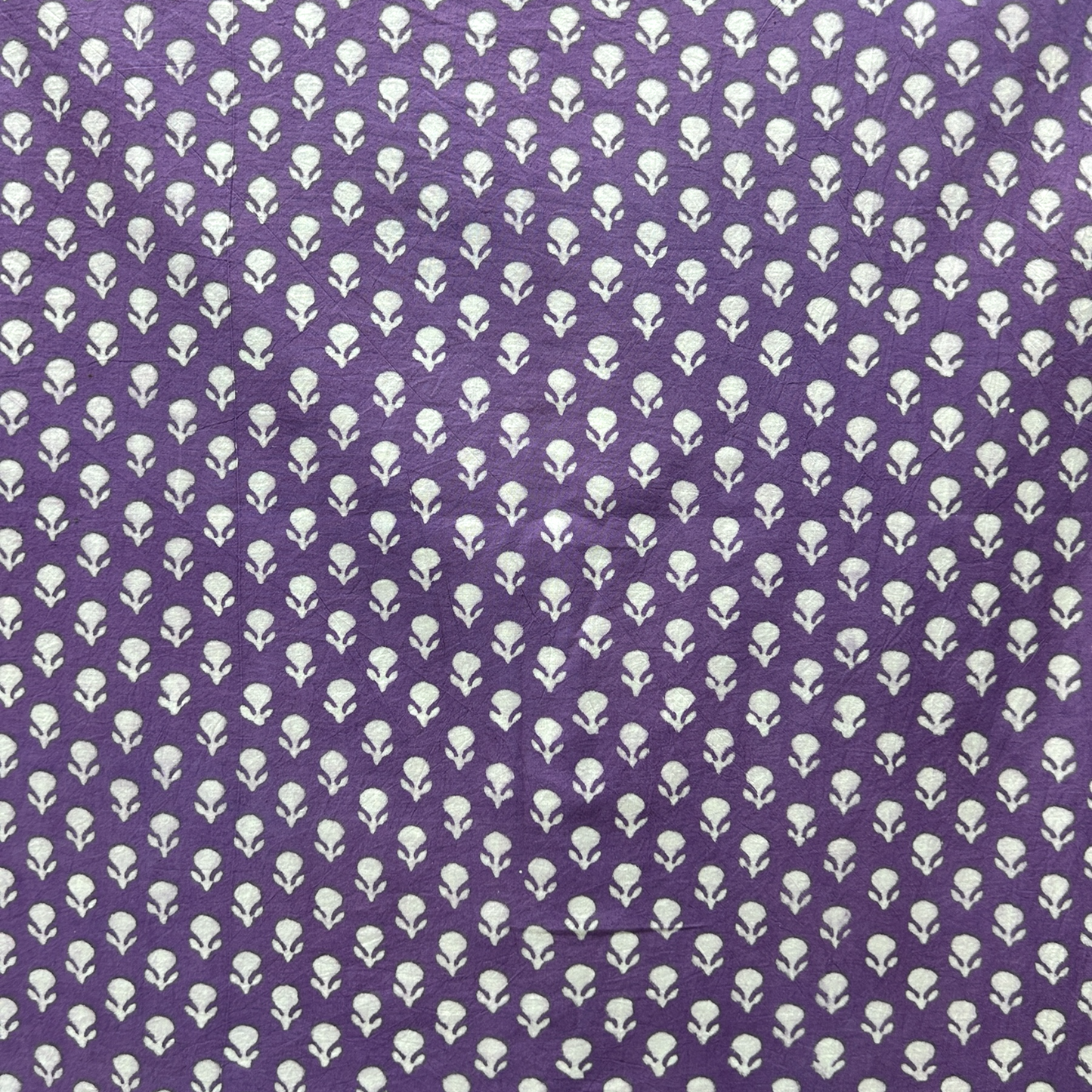 Dabu Light Purple Floral Hand Block Printed Fabric