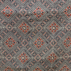 Ajrakh Brown Geometric Hand Block Printed Fabric