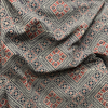 Ajrakh Brown Geometric Hand Block Printed Fabric