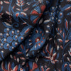 Dabu Black Floral Hand Block Printed Fabric