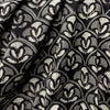 Dabu Black Floral Hand Block Printed Fabric