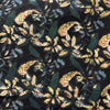 Dabu Black Floral Hand Block Printed Fabric