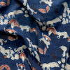 Dabu Blue Animal Motif Hand Block Printed Fabric
