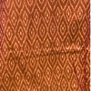 Cotton Mercerised Ikkat Orange With White Woven Fabric