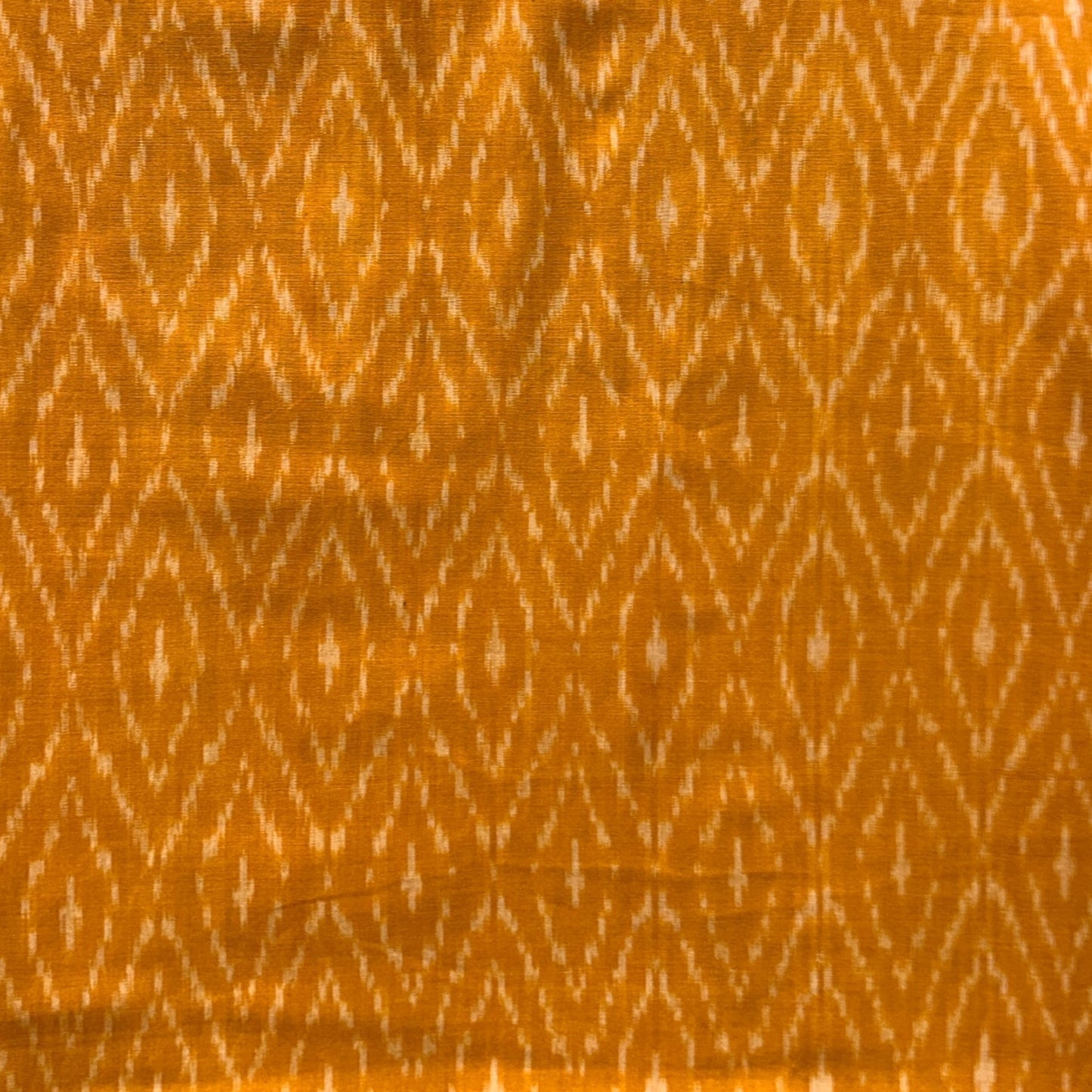 Cotton Mercerised Ikkat Yellow With White Woven Fabric