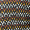 Cotton Mercerised Ikkat Black With White Red and Yellow Woven Fabric