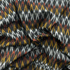 Cotton Mercerised Ikkat Black With White Red and Yellow Woven Fabric