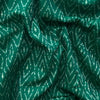 Cotton Mercerised Ikkat Dark Green With White Woven Fabric