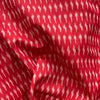 Cotton Mercerised Ikkat Red With White Woven Fabric