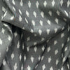 Cotton Mercerised Ikkat Grey With White Woven Fabric