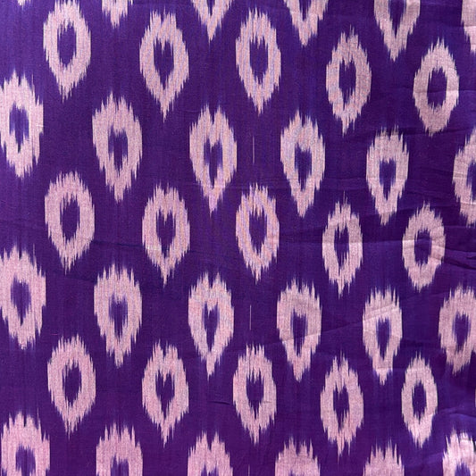 Cotton Mercerised Purple With White Woven Fabric
