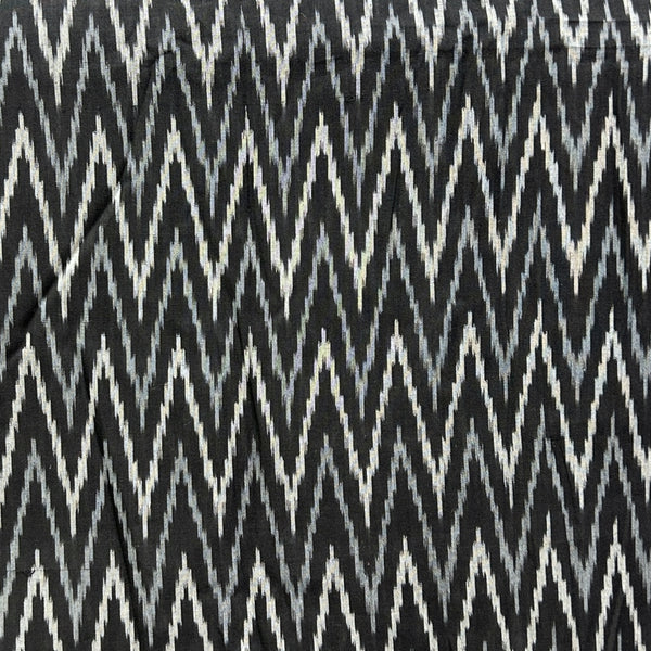 Cotton Mercerised Black With White Woven Fabric