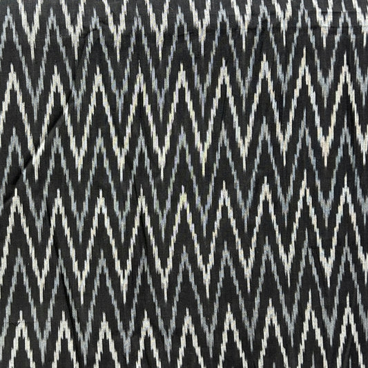 Cotton Mercerised Black With White Woven Fabric