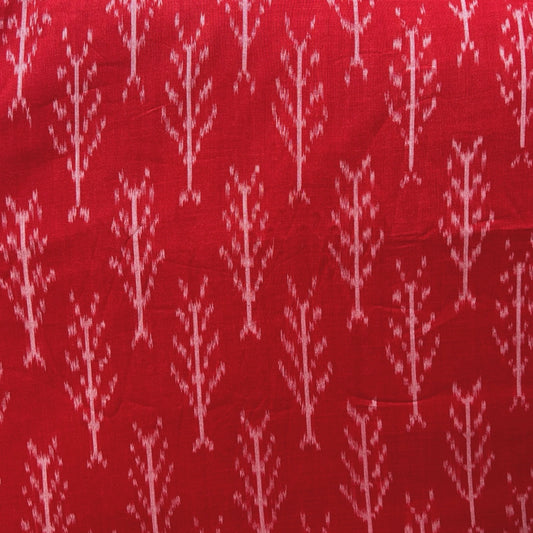 Cotton Mercerised Red With White Woven Fabric