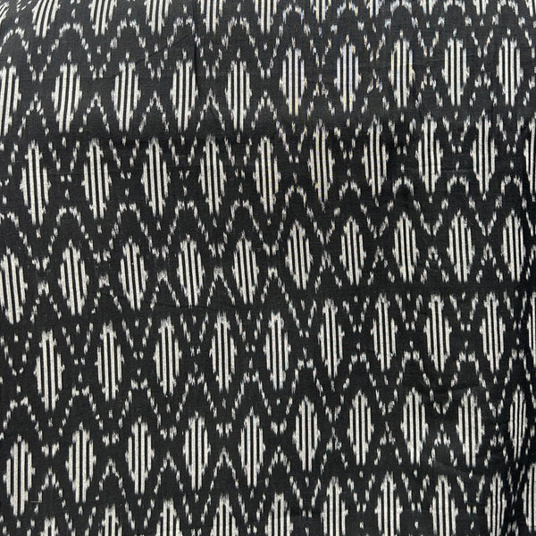 Cotton Mercerised Black With White Woven Fabric