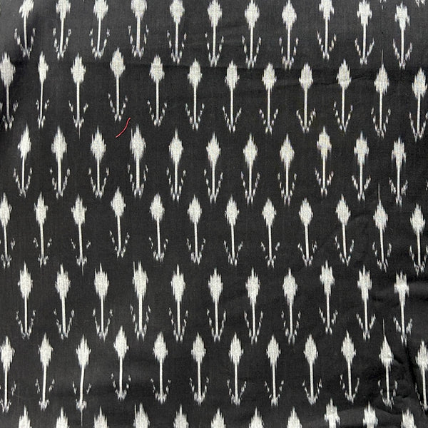 Cotton Mercerised Black With White Woven Fabric