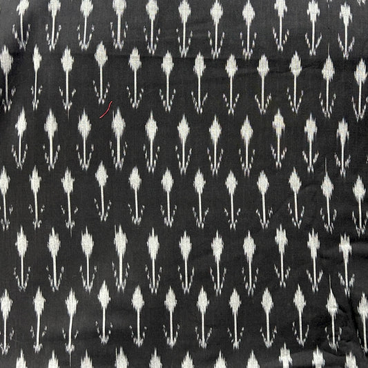 Cotton Mercerised Black With White Woven Fabric