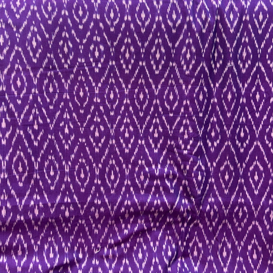 Cotton Mercerised Purple With White Woven Fabric