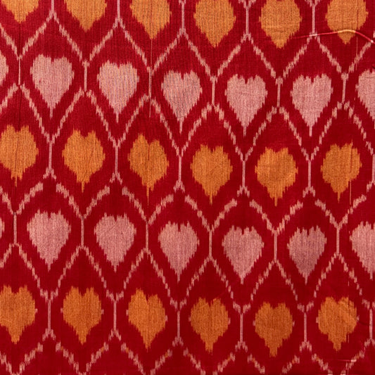 Cotton Mercerised Orange With Yellow Woven Fabric