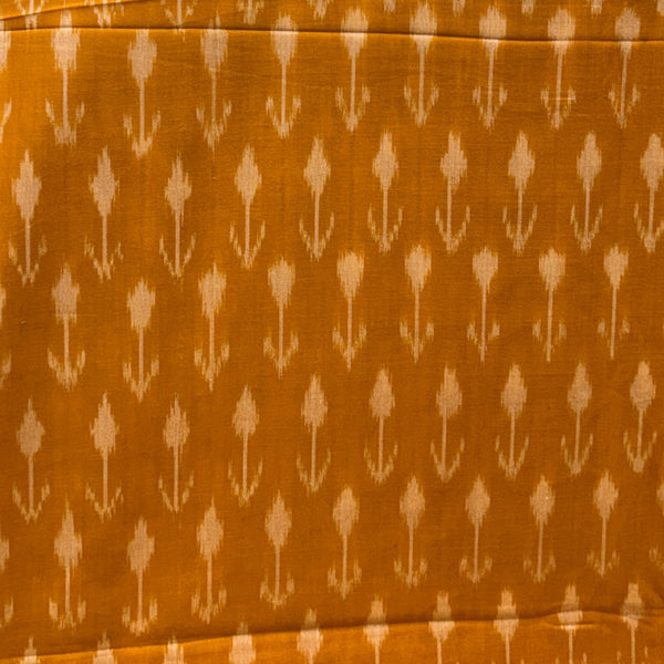 Cotton Mercerised Yellow With White Woven Fabric