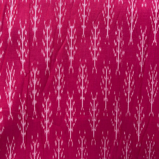 Cotton Mercerised Pink With White Woven Fabric