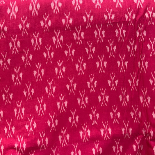 Cotton Mercerised Pink With White Woven Fabric