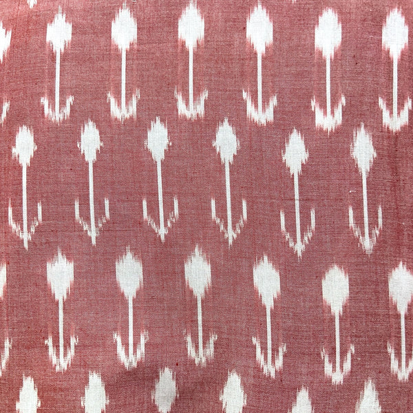Cotton Mercerised Pink With White Woven Fabric
