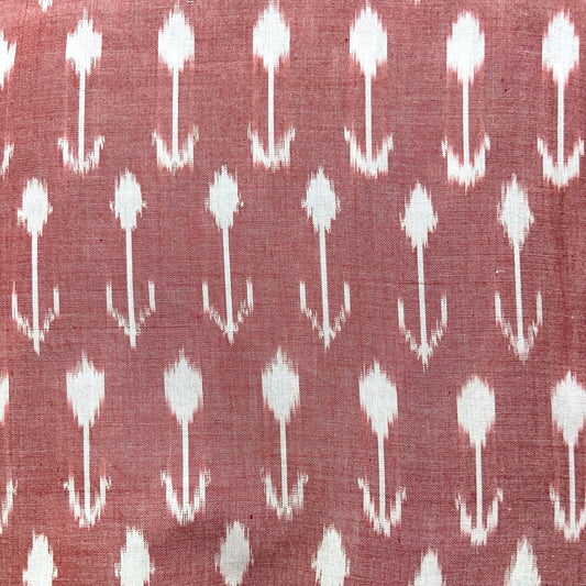 Cotton Mercerised Pink With White Woven Fabric