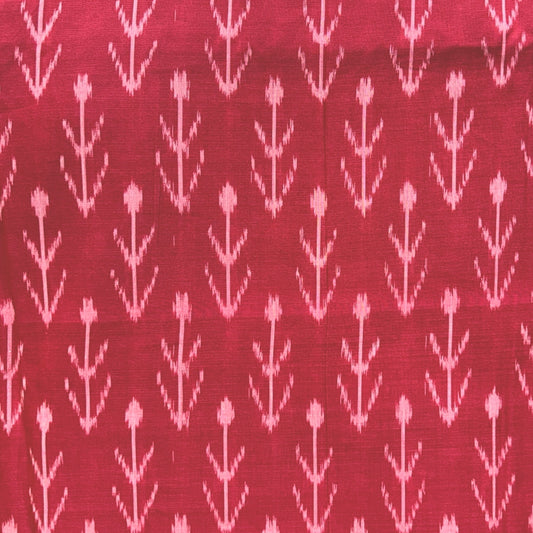 Cotton Mercerised Pink With White Woven Fabric