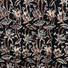 Kalamkari Black Floral Hand Block Printed Fabric