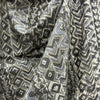 Kalamkari Grey Geometric Motif Hand Block Printed Fabric