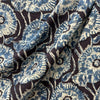 Kalamkari Black Floral Hand Block Printed Fabric