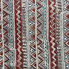 Kalamkari Red Grey Geometric Motif Hand Block Printed Fabric