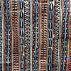 Kalamkari Cream With Red and Blue Geometric Motif Hand Block Printed Fabric