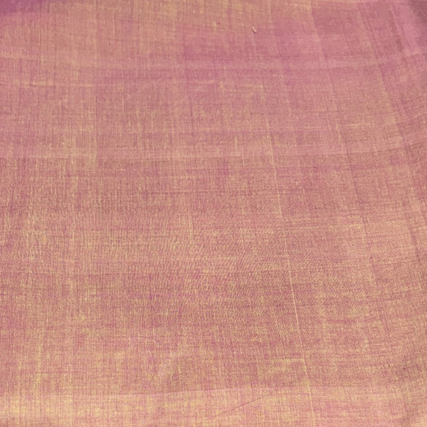 Mangalgiri Pink-Golden Handloom Cotton Fabric