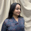 Ajrakh Blue Geometric Modal Silk Short Kurti