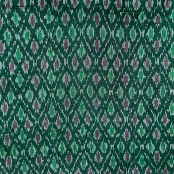 Sico Ikkat Dark Green Handloom Fabric