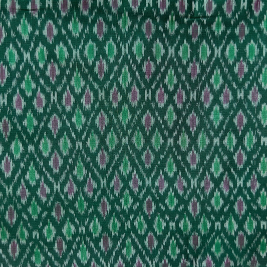 Sico Ikkat Dark Green Handloom Fabric