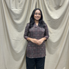 Ajrakh Brown Geometric Modal Silk Short Kurti