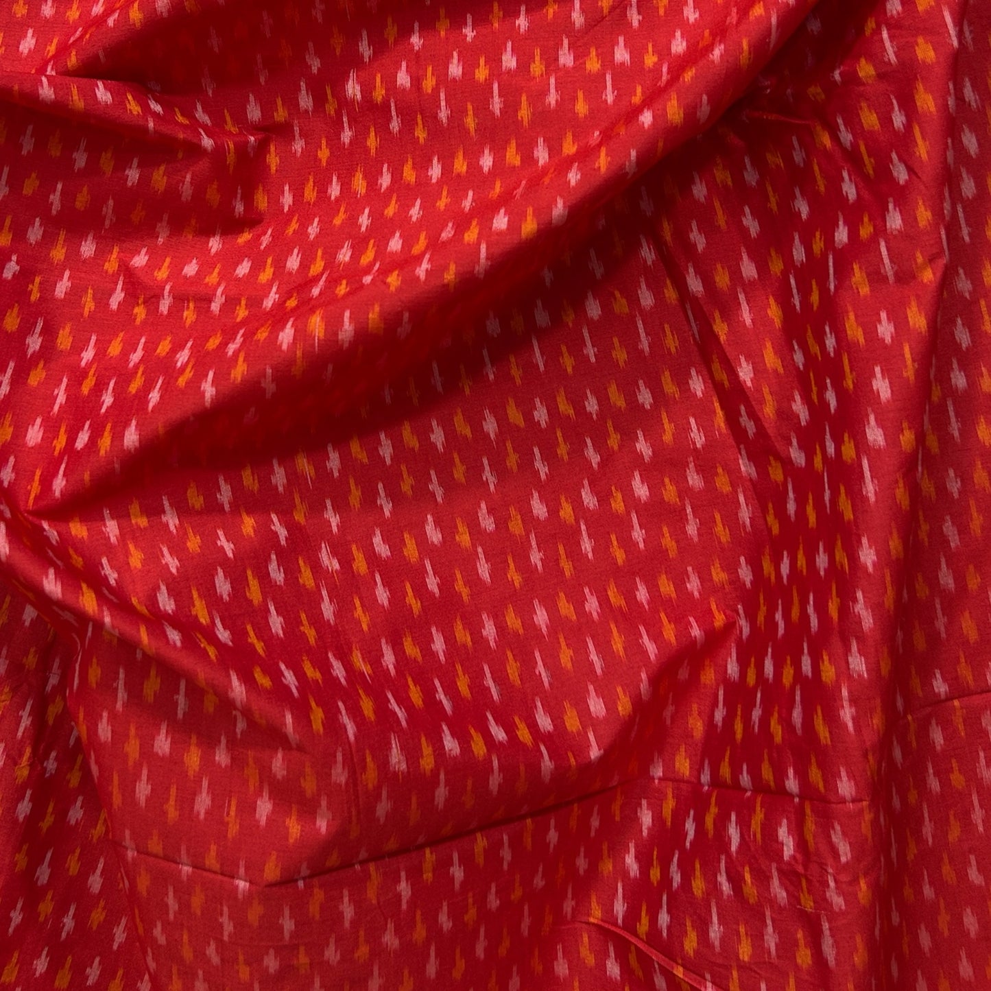 Sico Ikkat Red Handloom Fabric