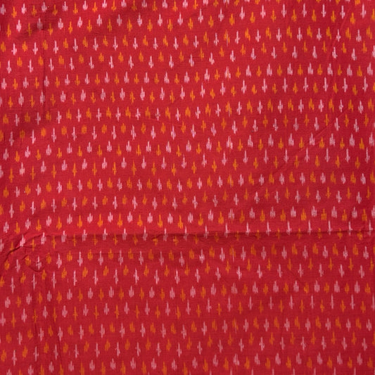 Sico Ikkat Red Handloom Fabric