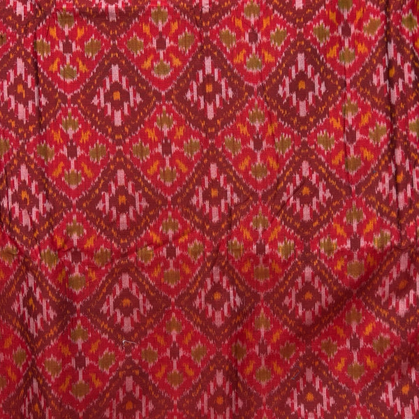 Sico Ikkat Red Handloom Fabric